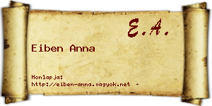 Eiben Anna névjegykártya